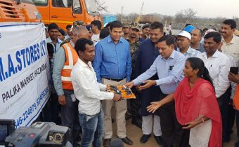 Thriveni Sainik distributes tipper trucks to Project Affected People (PAP) in Pakri Barwadih.