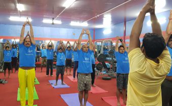 Celebration of International Yoga Day at Thriveni Sainik