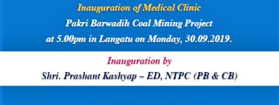Invitation for the Inauguration Ceremony of Medical Clinic at PB Coal Mining Project.